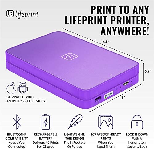 Lifeprint 2x3 Portable Photo and Video Printer for iOS and Android devices. Make Your Photos Come To Life w/Augmented Reality - White