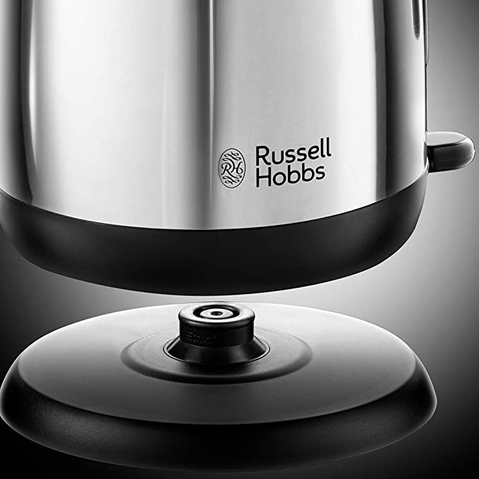 Russell Hobbs 23911 Adventure Polished Stainless Steel Electric Kettle Open Handle, 3000 W, 1.7 Litre