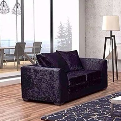 Aurora Crushed Velvet Fabric 2 SEATER Sofa Set