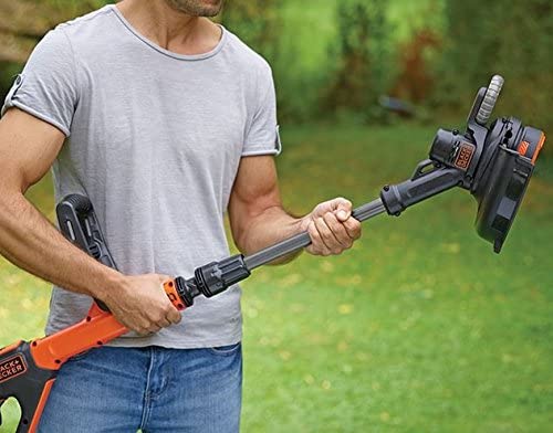 BLACK+DECKER String Grass Trimmer, Cordless 28 cm. 2.0Ah Lithium Ion Battery, Orange, STC1820PC-GB