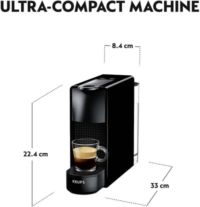 Nespresso Essenza XN110840 Mini Coffee Machine by Krups, Piano Black [Energy Class A]