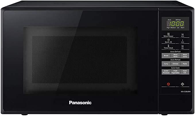 Panasonic NN-E28JBMBPQ Compact Solo Microwave Oven with Turntable, 800 W, 20 Litres, Black, One Size