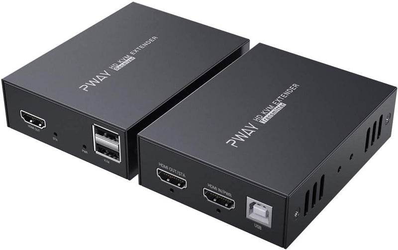 PW-HT225HK-B HDMI KVM USB Extender 165ft/50m Transmission over Single Cat5e/6/7 HD 1080P Support Loop out 3D EDID Function