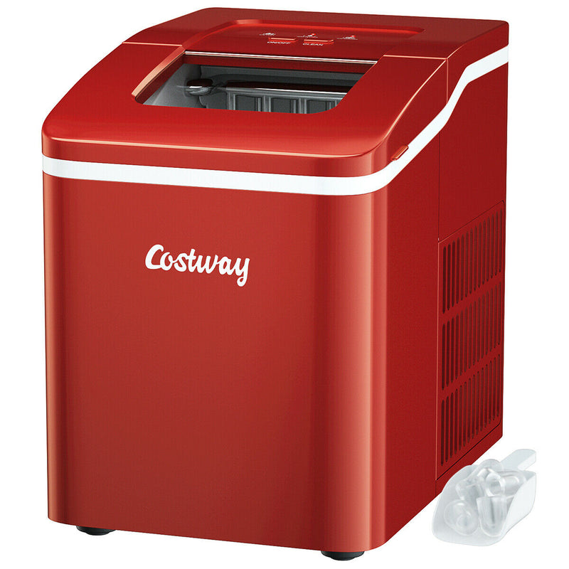 1.6L Portable Ice Maker 12kg / 24hr-Red