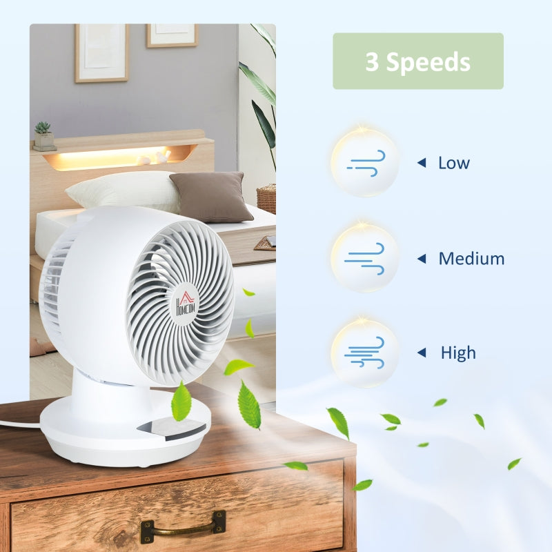 28cm Electric Table Desk Fan With 3 Speed, White