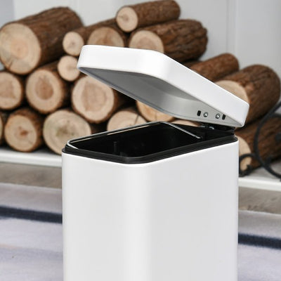 5L Rectangular Steel Pedal Bin - White