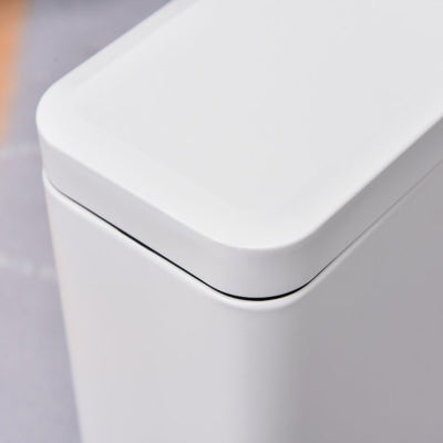 5L Rectangular Steel Pedal Bin - White