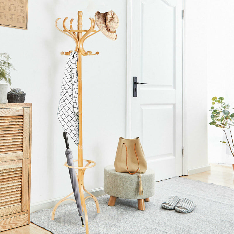 Wooden Coat and Hat Stand