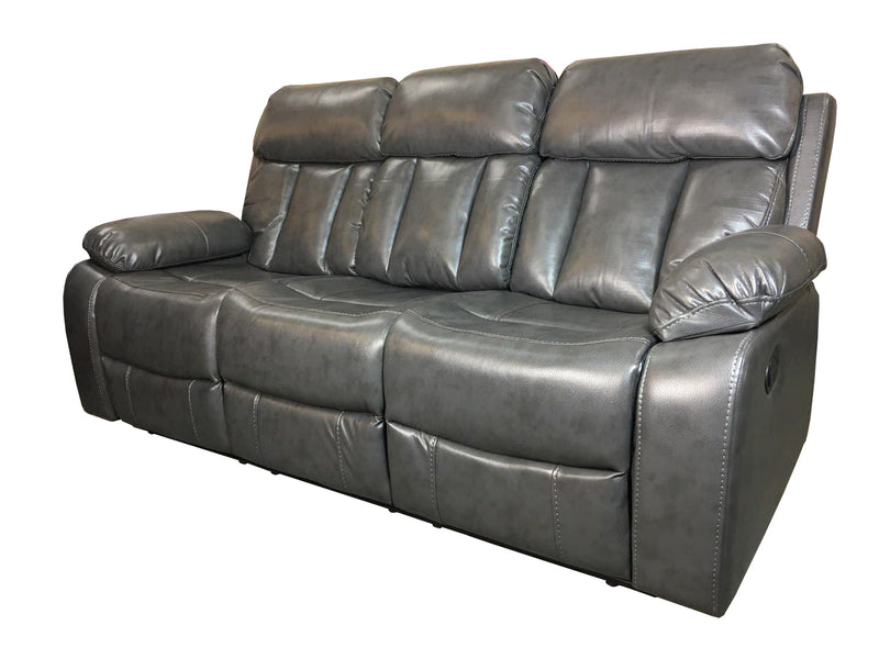 VANCOUVER Recliner 3 seat Sofa in Leather Air - Dark Grey