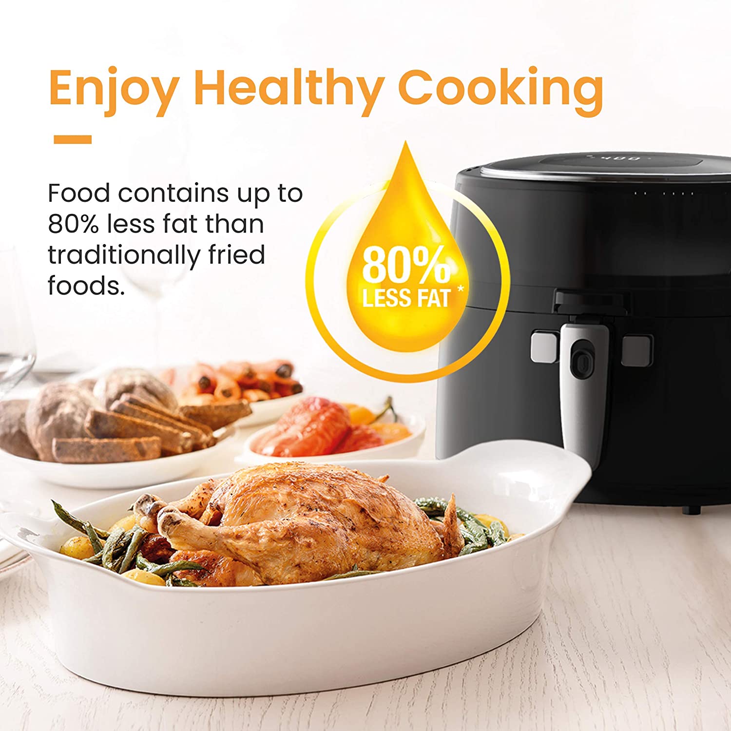 Pro Breeze XL 7.5L Air Fryer - 1800W with Cooking Window, Auto Food St –  Infyniti Home