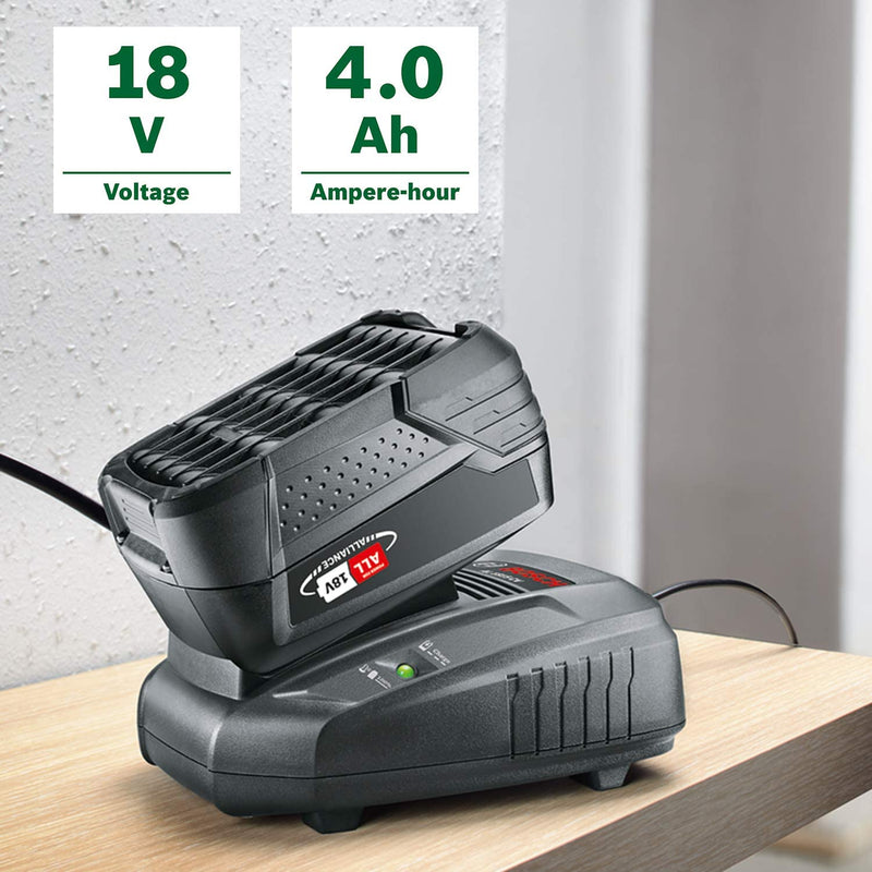 Bosch Home and Garden Battery Pack PBA 18V (battery 4.0 Ah W-C, 18 Volt System, in carton packaging)