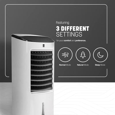 KEPLIN Air Cooler 6L WHITE, Portable Conditioner Unit, Advanced Air Purifier Cooling Tower with 3 Fan Speeds, Remote Control, Timer & Oscillation