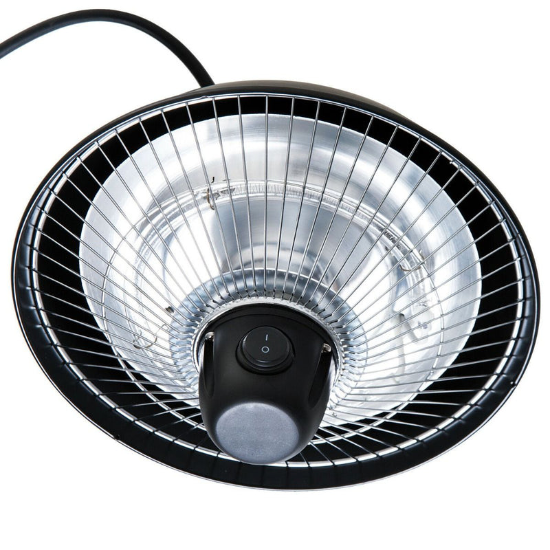 Ceiling Heater Hanging Halogen 600W Electric - Black