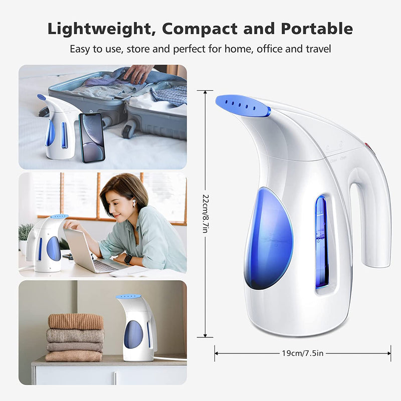 Hilife Steamer for Clothes Steamer, Handheld Garment Steamer Clothing, Mini Travel Steamer Fabric Steam Iron 240ml Big Capacity