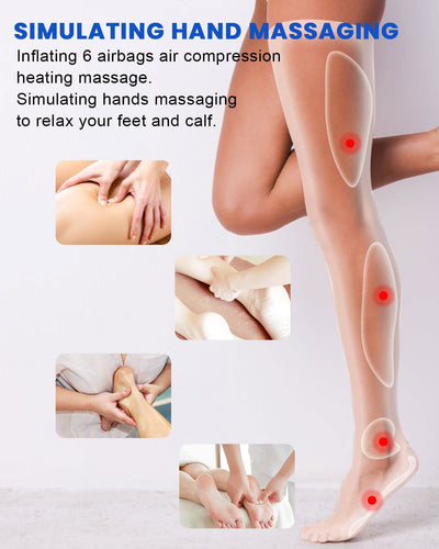 RENPHO Leg Massager for Circulation with Heat, Compression Calf Thigh Foot Massage, Adjustable Size, with 6 Modes 3 Intensities, Relax Leg Pain Muscle