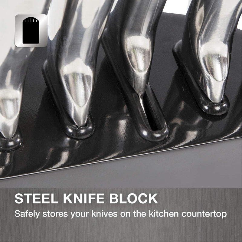 Morphy Richards Accents 46290 5 Piece Knife Block with High Grade Polished Stainless Steel Knives