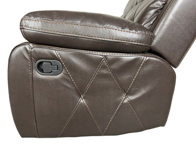 TOBI 3+2 RECLINER AIR LEATHER SOFA - BROWN