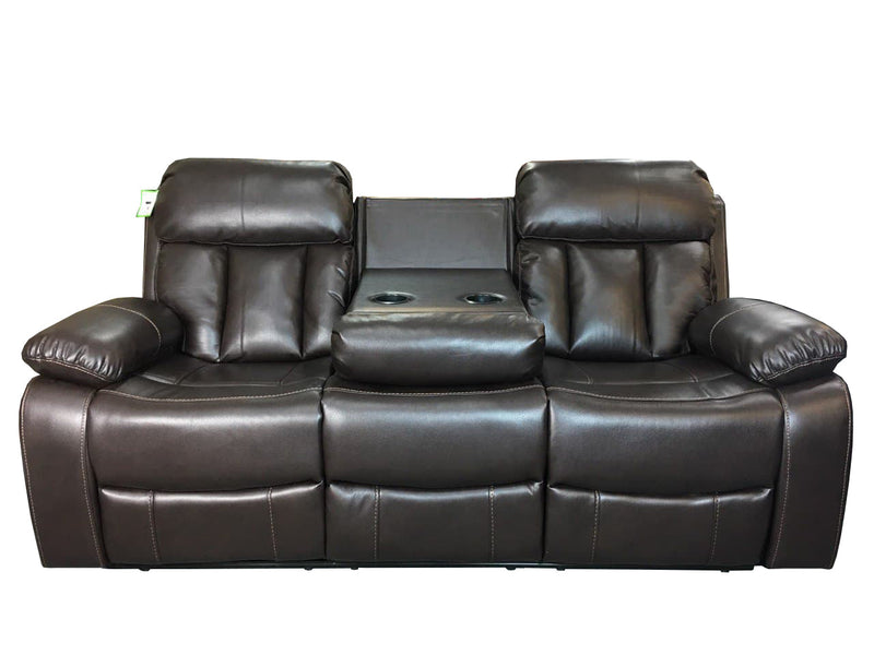 VANCOUVER Recliner 3 Seat Sofa in Leather Air - Chocolate