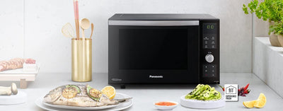 Panasonic NN-DF386BBPQ 3-in-1 Combination Inverter Flatbed Microwave Oven, 1000 W, 23 Litre, Black