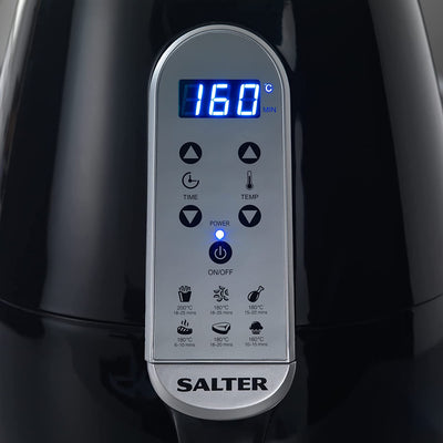 Salter EK2559AMZ XL Hot Air Fryer with Non-Stick Basket, Digital LED Display, Adjustable Temperature, 60 Minute Timer, Oil Free, 4.5 L, 1500 W, Black