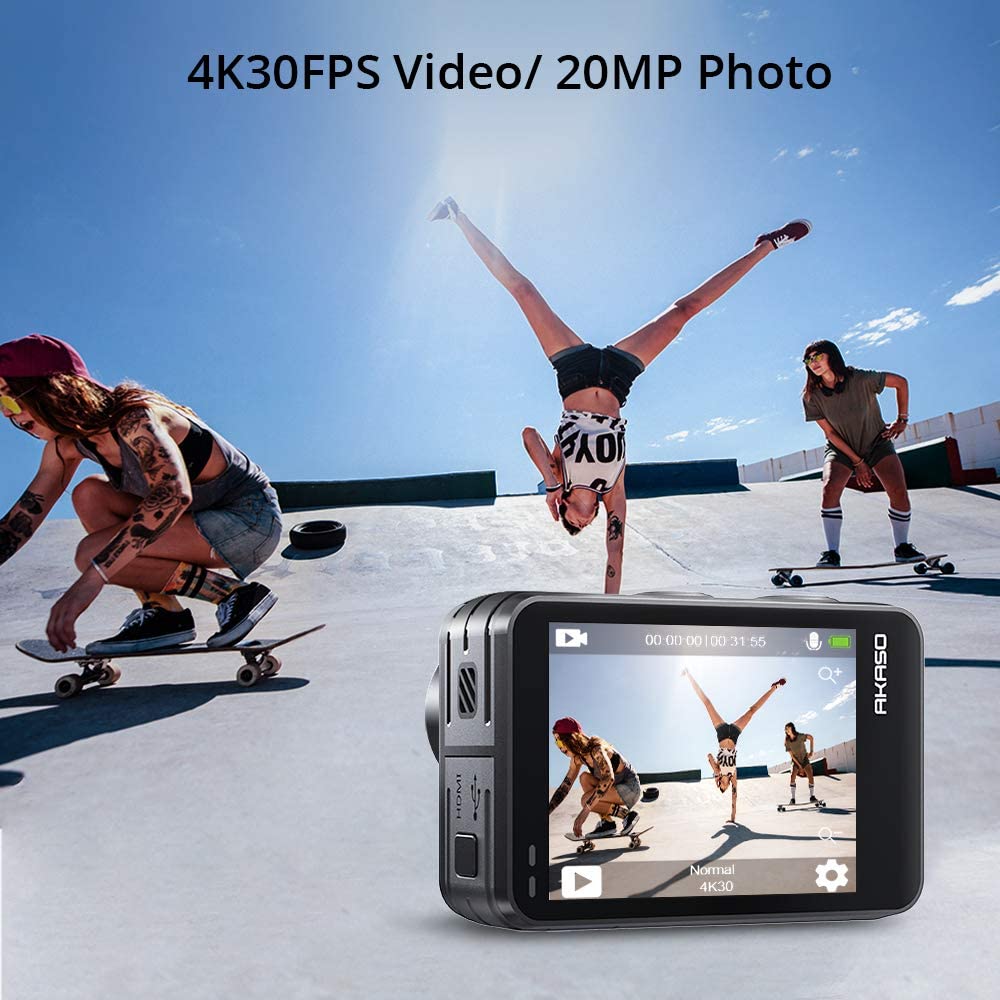 AKASO Brave 7 LE Dual Screen WiFi Sports Action Camera, IPX7