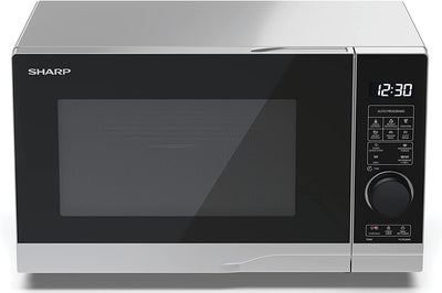 SHARP YC-PG204AU-S 20 Litre 700 W Microwave Oven with 900 W Grill, 10 Power Levels, 12 Automatic Cook Programmes, Digital Control, LED Cavity, Silver