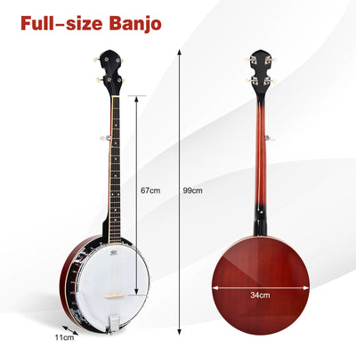 Full Size 5-string Banjo with 24 Bracket Remo Head