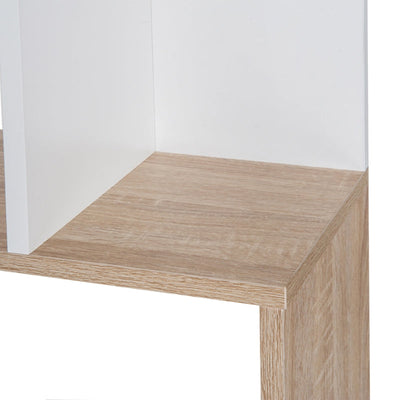 Four-Tier Double 'S' Shelving Unit - White And Oak Tone