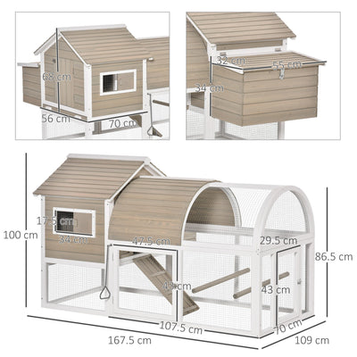 Wooden Chicken Coop Outdoor Hen House, Removable Tray Nesting Box Grey