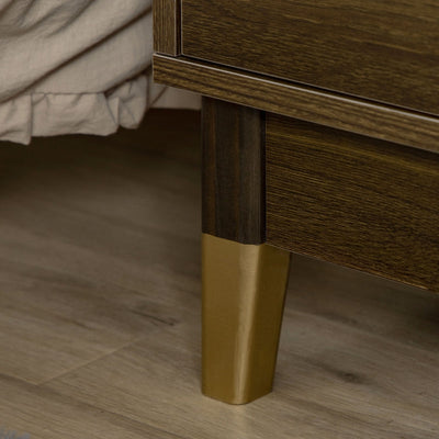 Two-Drawer Bedside Table, With Gold-Tone Accents