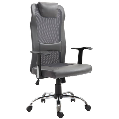 Vinsetto Mesh Office Chair High Back Desk Chair Height Adjustable Swivel Chair for Home with Headrest, Grey