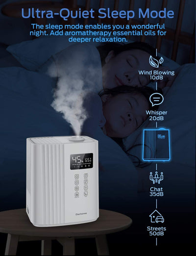 Elechomes 6.5L Top Fill Humidifier, Warm and Cool Mist for Bedroom Large Room