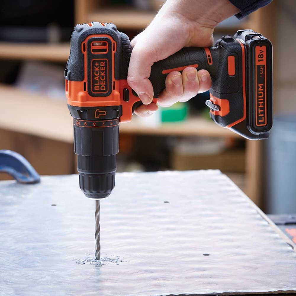 BLACK DECKER 18 V Cordless 2 Gear Combi Hammer Drill Power Tool