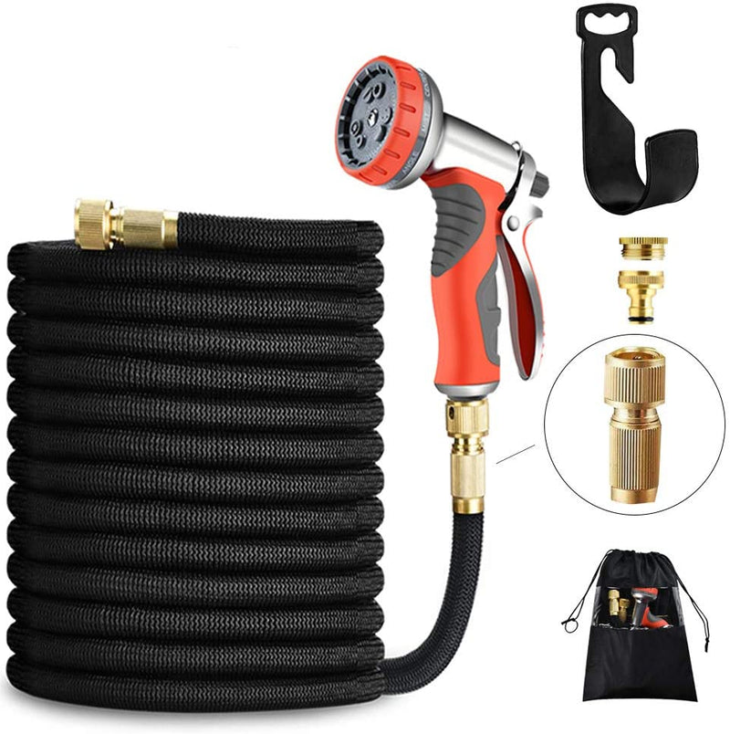LUFENG Expandable Garden Hose 150FT 45M with 9 Function Metal Spray Gun [Upgraded Model]