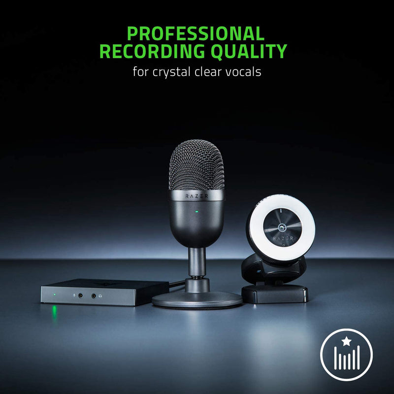 Razer Seiren Mini - USB Condenser Microphone for Streaming (Compact with Supercardioid Polar Pattern, Tiltable Stand, Integrated Shock Absorber)