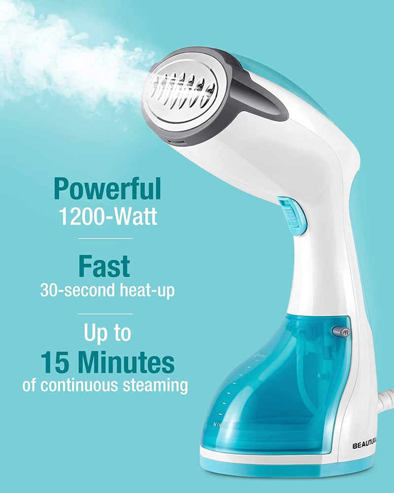 BEAUTURAL 1200W Handheld Portable Garment Steamer for Home and Travel, 30s Fast Heat-up, Auto-Off, 260ml High Capacity Water Tank