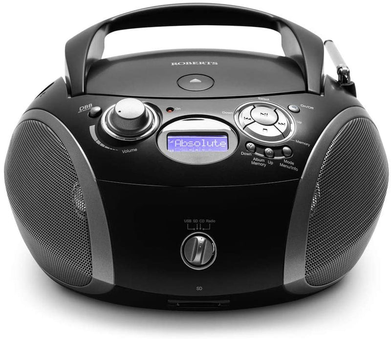 Roberts Radio ZoomBox 3 DAB/DAB+/FM/SD/USB Radio with CD Player - Black