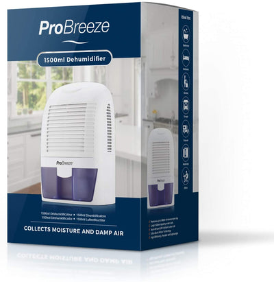 Pro Breeze 1500ml Dehumidifier for Damp, Mould, Moisture in Home, Kitchen, Bedroom, Caravan, Office, Garage