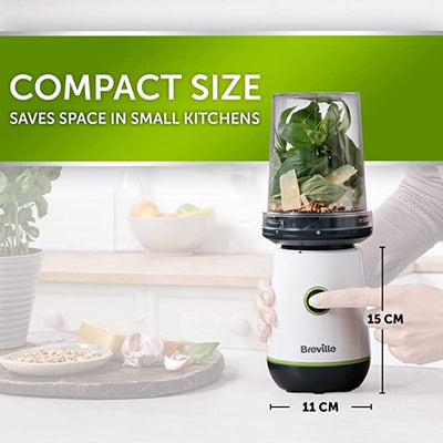 Breville Blend Active Compact Food Processor and Smoothie Maker 350W | Processor Bowl 450ml & Portable Bottle 600ml | Leak Proof Lid  [VBL253]