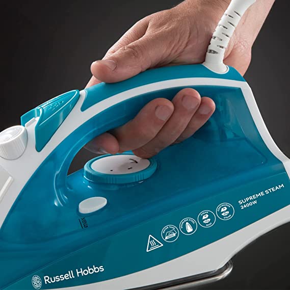 Russell Hobbs Supreme Steam Traditional Iron 23061, 2400 W, White/Blue