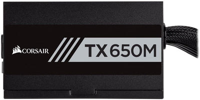 Corsair TX-M Series 650 Watt 80 Plus Gold Certified PSU (UK) Hybrid Modular Power Supply Unit - Black