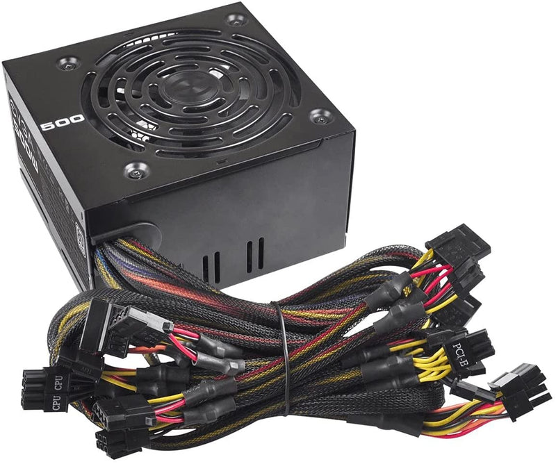 Evga 500 W1, 80+ White 500W, Power Supply 100-W1-0500-K3, Black