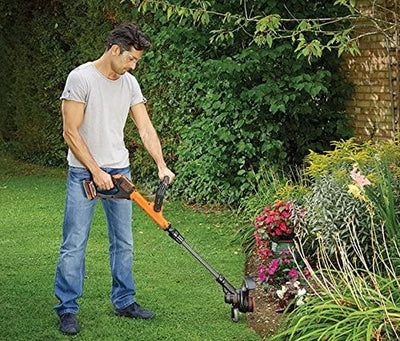 BLACK+DECKER String Grass Trimmer, Cordless 28 cm. 2.0Ah Lithium Ion Battery, Orange, STC1820PC-GB