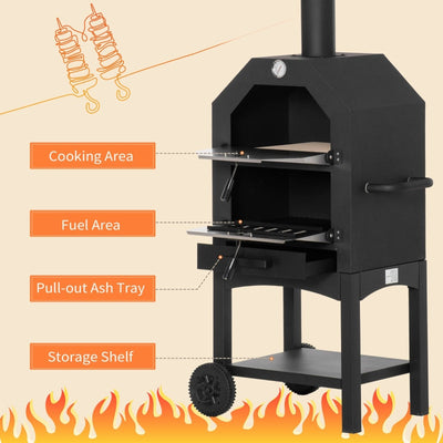 Outdoor Garden Pizza Oven Charcoal BBQ Grill