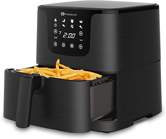 Uten 5.8qt Air Fryer, 1700W 7-in-1 Oil-Free Air Fryer, Touchscreen Control  Panel with Nonstick Basket, Black 