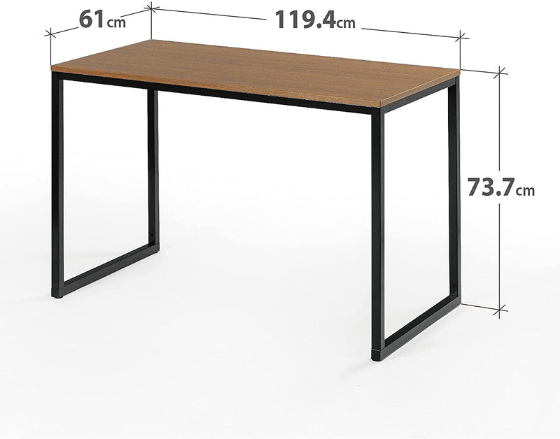 ZINUS Jennifer 119 cm Computer Laptop Table Desk | Home Office Study Desk | Easy Assembly | Metal Frame | Brown