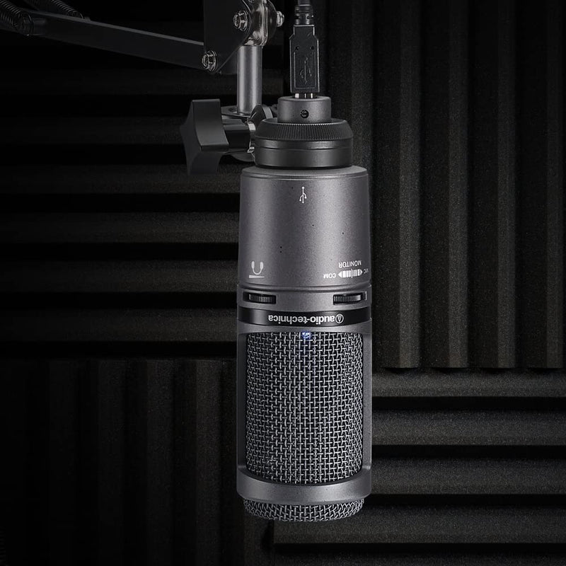 Audio-Technica AT2020USB+ Cardioid Condenser Microphone (USB connection) for voiceover, podcasting, streaming and recording