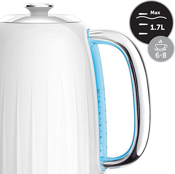 Breville Impressions Electric Kettle, 1.7 Litre, 3 KW Fast Boil, White [VKJ738 ]