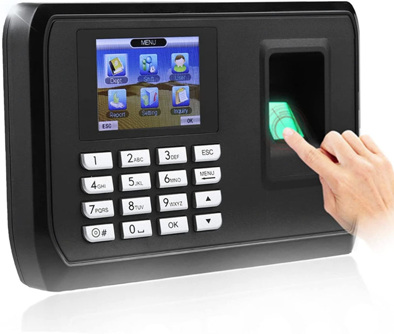 Fingerprint Attendance Machine 2.4 inch Display USB Biometric Time Clock Recorder Employee Checking-in Reader(1