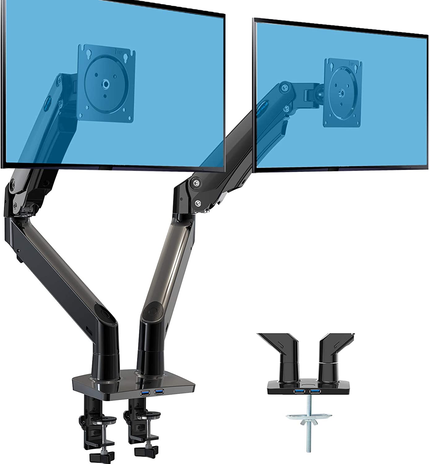 basics Dual Monitor Stand - Height-Adjustable Arm Mount, Steel - Buy   basics Dual Monitor Stand - Height-Adjustable Arm Mount, Steel Online at  Low Price in India 
